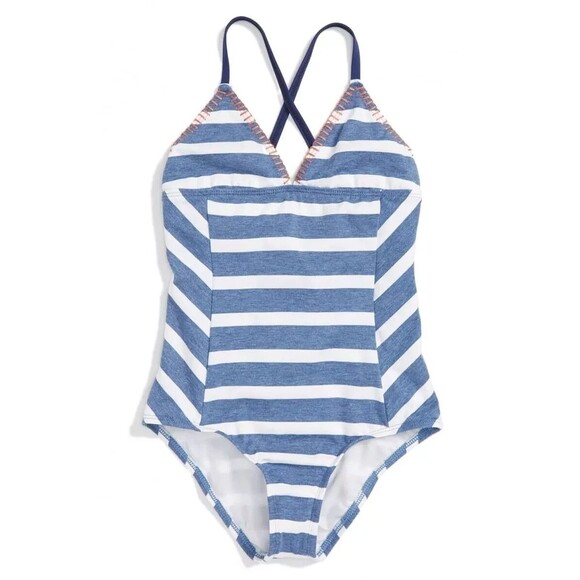 Splendid Other - Splendid Girls Chambray Cottage Striped One Piece Sz 8